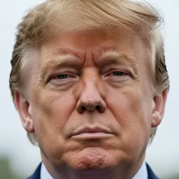 face macro shot, teen donald trump, flat light, overcast