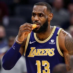 lebron james eating cheezits