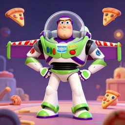 buzz lightyear in pizza planet, art station, 4 k