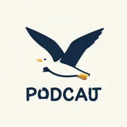 a logo of a seagull at a podcast