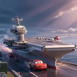 Aircraft carrier in animated movie, pixar cars