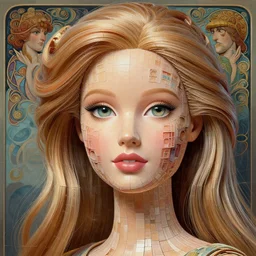artificial intelligence face like barbi doll being built piece by piece, fibonacci, intricate, highly detailed, digital painting, artstation, concept art, smooth, sharp focus, illustration, unreal engine 5, 8 k, art by artgerm and greg rutkowski and alphonse mucha