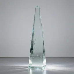 glass obelisk of the void, soft cracks, dreamed by lynda benglis and benedick bana, white lights background 4 k, 8 k