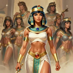 portrait of samus aran as a very attractive female bodybuilder egyptian queen, elegant, fantasy, hd shot, digital portrait, beautiful, artstation, comic style, by artgerm, guy denning, jakub rozalski, magali villeneuve and charlie bowater