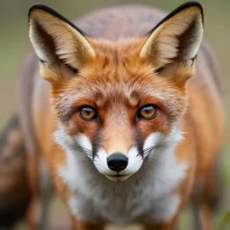 a fox with its snout very close to the camera, depth of field, photograph by Marten Post, featured on pexels, shiny eyes, national geographic photo