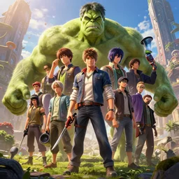 highly detailed portrait venong merged with hulk gta v, stephen bliss, unreal engine, fantasy art by greg rutkowski, loish, rhads, ferdinand knab, makoto shinkai and lois van baarle, ilya kuvshinov, rossdraws, tom bagshaw, global illumination, radiant light, detailed and intricate environment