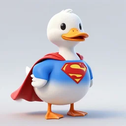 a duck dressed like superman