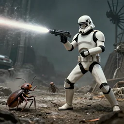 trooper fighting bugs from starship troopers, jim burns