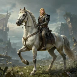highly detailed elden ring portrait photo of a male centaur in a scenic dystopian environment, hyperrealistic illustration by william didier - pouget