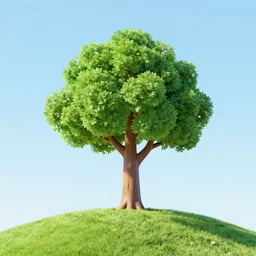 SBS 3D, a tree on a hill