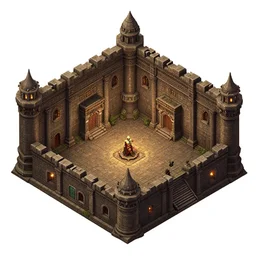 isometric view of a dungeon, Diablo video game style