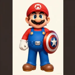 portrait of super mario as captain america, limited neutral palette, beautiful graphics, full body portrait, propaganda poster art, 1 9 7 0 s illustrated advertising art by petros afshar, anton fadeev, dean ellis, painterly character design