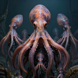 hyperrealistic dslr film still of early cuyler squidbillies, cephalopod, anthropoid, stunning 8 k octane comprehensive 3 d render, inspired by istvan sandorfi & greg rutkowski & unreal engine, perfect symmetry, dim volumetric cinematic lighting, extremely hyper - detailed, extremely lifelike attributes & lifelike texture, intricate, masterpiece, artstation, stunning