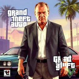 Charles De Gaulle in Grand Theft Auto 5 cover art, epic, 4k resolution, extremely detailed, very sharp, artstation, digital art, vibrant,