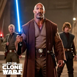 Dwayne Johnson as a Jedi in the show Star Wars the Clone Wars