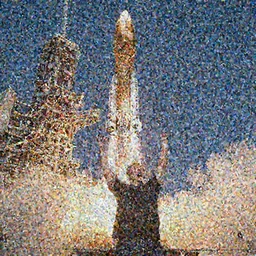 Elon Musk holding on to a rocket as it takes off from the launching pad, he is screaming,