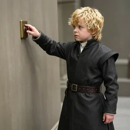 tyrion lannister is too short to reach the button on top of the faceoff podium on family feud and is getting upset, set photo, getty images, photorealistic, modern day