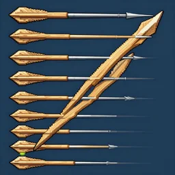 [ wood arrows with steel tip ] [ unity 2 d ] [ spritesheet ] [ video game assets ] of