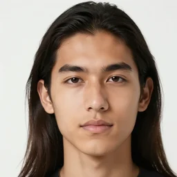 close up portrait of a young latino man, white background, long hair, detailed, dynamic lighting, 4 k, illustration, by kehinde wiley, kadir nelson, george bellows
