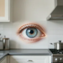 the eye that floats unblinking, silent & untethered from time, in my kitchen