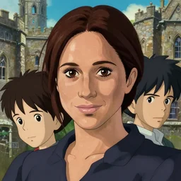 a film still portrait of meghan markle, finely detailed features, closeup at the faces, perfect art, at an ancient city, gapmoe yandere grimdark, trending on pixiv fanbox, painted by greg rutkowski makoto shinkai takashi takeuchi studio ghibli, akihiko yoshida