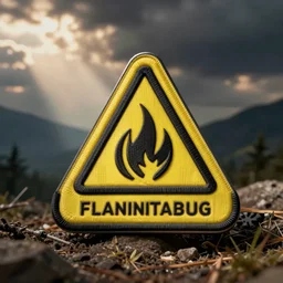 retro flammable warning label, patch