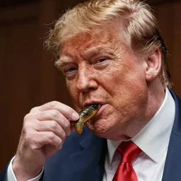 donald trump eating a slug, 4 k ultra realistic
