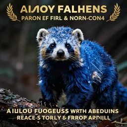 Ailurus fulgens covered with blue fur