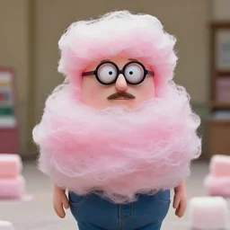 still of jesse pinkman entirely made out of cotton candy, fused, hybrid, morph, mixed, 8 5 mm, f. 1 4, beautiful composition,