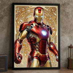 comic book iron man street art background design print ready, deep focus, d & d, fantasy, intricate, elegant, highly detailed, digital painting, artstation, concept art, matte, sharp focus, illustration, hearthstone, art by artgerm and alphonse mucha