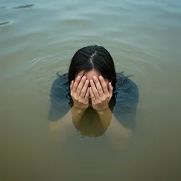 Thalassophobia in murky water