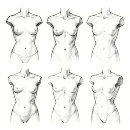 a sketch of a torso with different angles