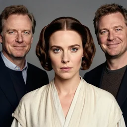portrait of a Princess Leia by Mandy Jurgens and Richard Schmid and chuck close and mucha, smirk