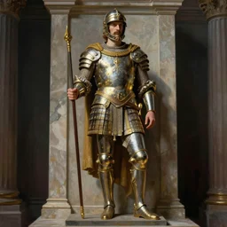 rome warrior standing altar of sacrifice by vasnetsov rutkowski beksinski mucha hyperrealism very detailed