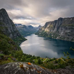 Landscape of an Norwegian Fjord, Realistic, HDR, HDD, Dynamic Lighting