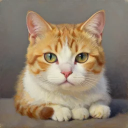 oil painting of buddhist cat