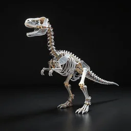 Simple funny mechanic organic dinosaur skeleton sculpture made from cables, wires and tubes by moebius, by david lachapelle, by angus mckie, by rhads, in a dark empty black studio hollow, c4d, at night, rimlight, xray