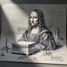 synchrotron's blueprint as Da Vinci sketch