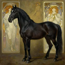 oil painting of a gothic horse by Simon Stålenhag, by Stanley Artgerm Lau, Greg Rutkowski,Thomas Kindkade,Alphonse Mucha, Loish, Norman Rockwell,trending on artstation , rule of thirds, Highly detailed, anatomically correct, dramatic lighting, fashion, oil on canvas