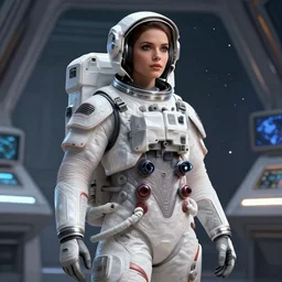 epic professional digital art of stunningly gorgeous female starship astronaut in outfit by leesha hannigan, iris van herpen, artstation, cgsociety, wlop, epic, much wow, much detail, gorgeous, detailed, masterpiece