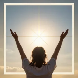 arms raised to the sky by disney concept artists, blunt borders, rule of thirds, golden ratio, godly light, beautiful!!