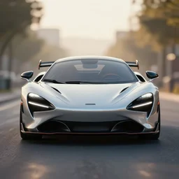 soft bokeh front shot photo of a mclaren concept car, cinematic, fine details, symmetrical, 4 k, digital art, wallpaper