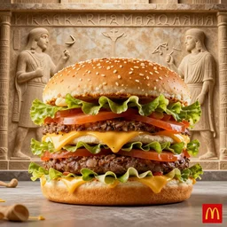 a big mac from mcdonald's, assyrian relief.