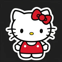 evil Hello Kitty sticker, 8K HD