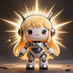 cute fumo plush of the goddess of the mechanical realm, robot deity