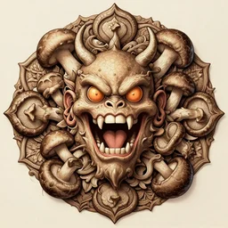 enoki an shitake monster mandala, ultra detailed, 8 k, trending on artstation, award - winning art,