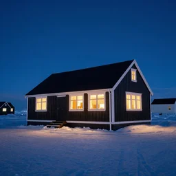 an 8 0 s era house in antarctica at night