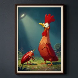 the the king of the cockroaches Animation printed poster , Artwork by James Gilleard, cinematic composition