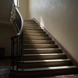 School stairs. By Rembrandt and artstation trending