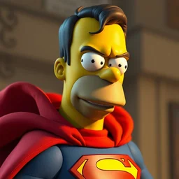 a film still of homer simpson as superman from the boys ( 2 0 1 9 series ), high detail, smooth, sharp focus, cgsociety, artstation, illustration, unreal engine, 8 k, 4 k